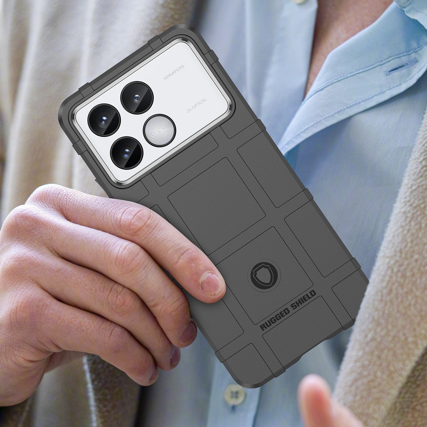 For Xiaomi Redmi K70 Pro 5G / K70 5G Case Square Grid Texture TPU Phone Cover - Black For Xiaomi Redmi K70 Pro 5G / K70 5G Case Square Grid Texture TPU Phone Cover - Black